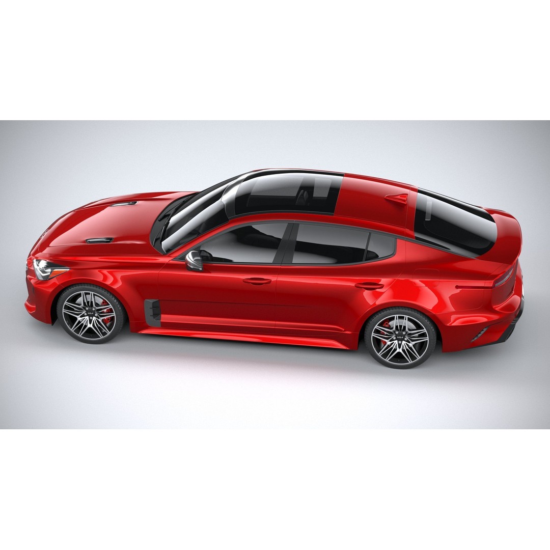 Kia Stinger GT 2022 3D Model – High Poly Sport Sedan, FBX, OBJ - View 11