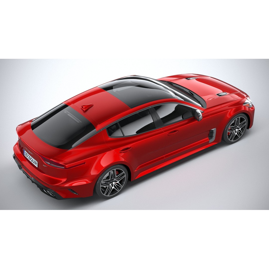 Kia Stinger GT 2022 3D Model – High Poly Sport Sedan, FBX, OBJ - View 12