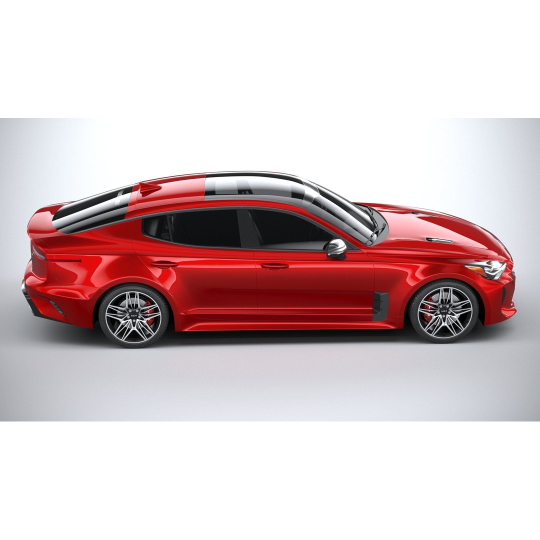Kia Stinger GT 2022 3D Model – High Poly Sport Sedan, FBX, OBJ - View 13