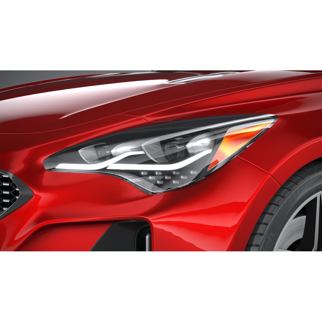 Kia Stinger GT 2022 3D Model – High Poly Sport Sedan, FBX, OBJ - View 16