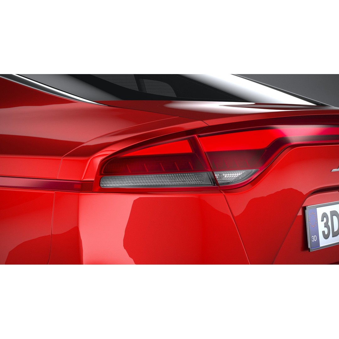 Kia Stinger GT 2022 3D Model – High Poly Sport Sedan, FBX, OBJ - View 17