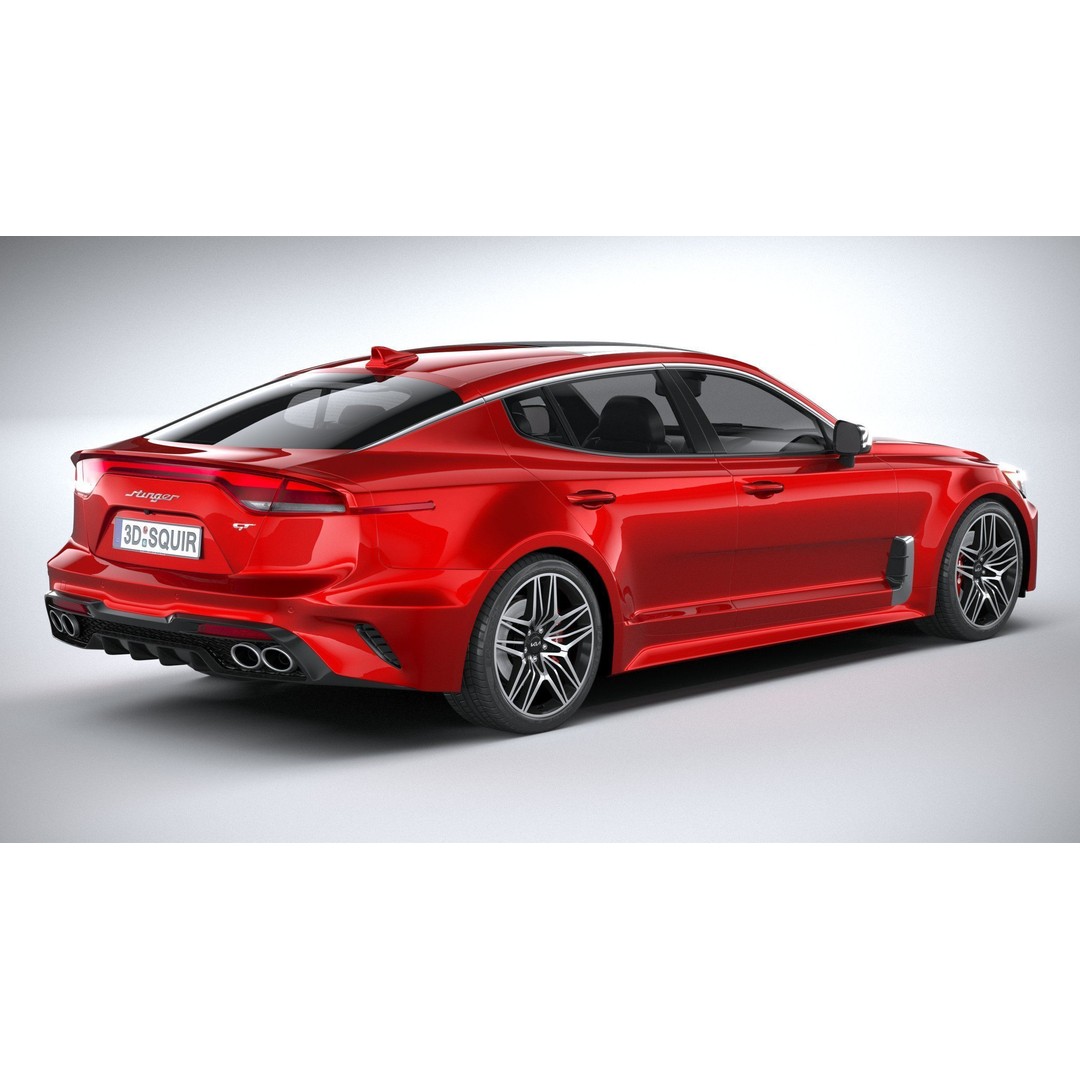 Kia Stinger GT 2022 3D Model – High Poly Sport Sedan, FBX, OBJ - View 19