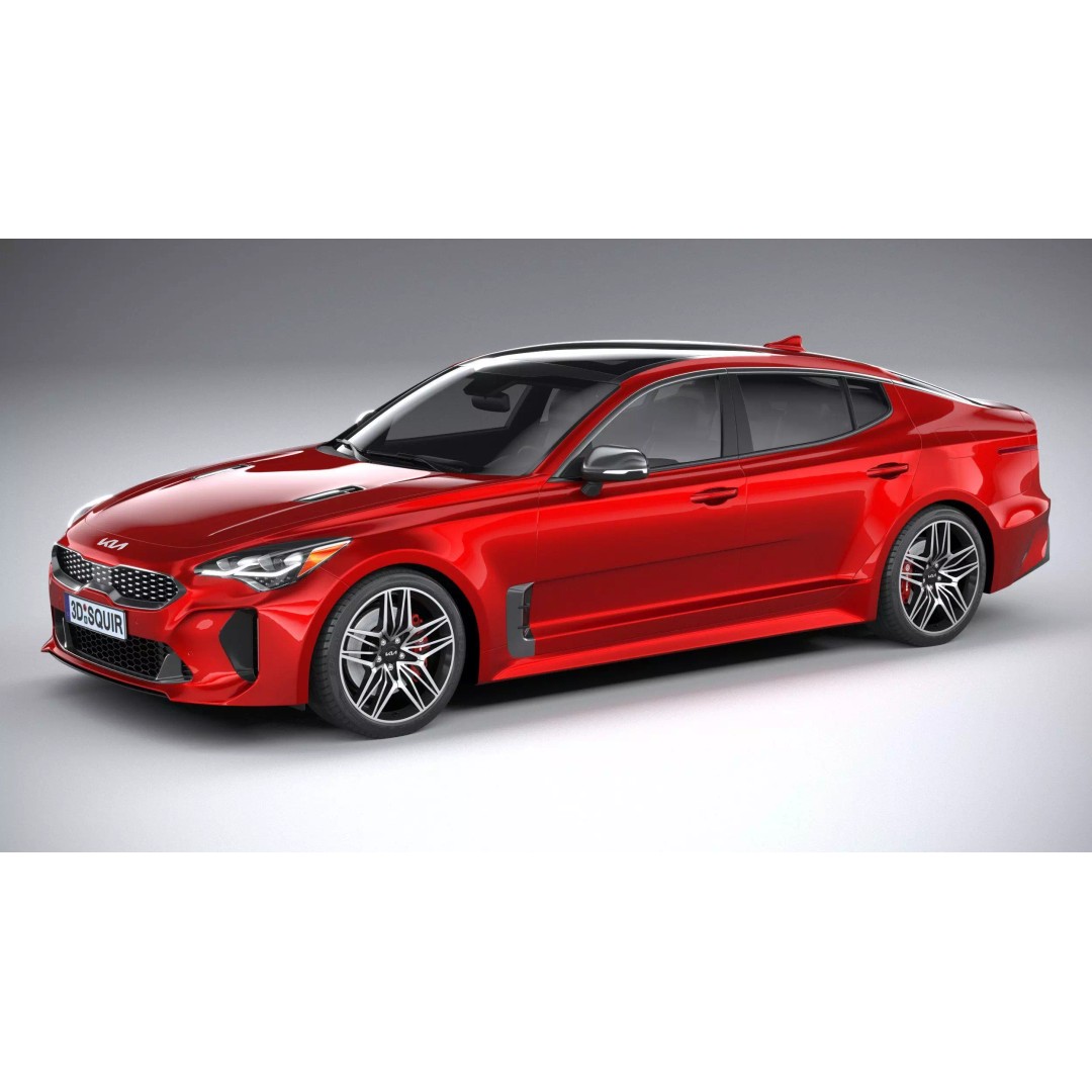 Kia Stinger GT 2022 3D Model – High Poly Sport Sedan, FBX, OBJ - View 2