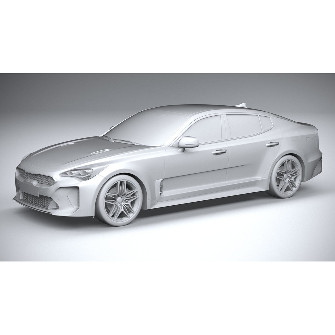 Kia Stinger GT 2022 3D Model – High Poly Sport Sedan, FBX, OBJ - View 21