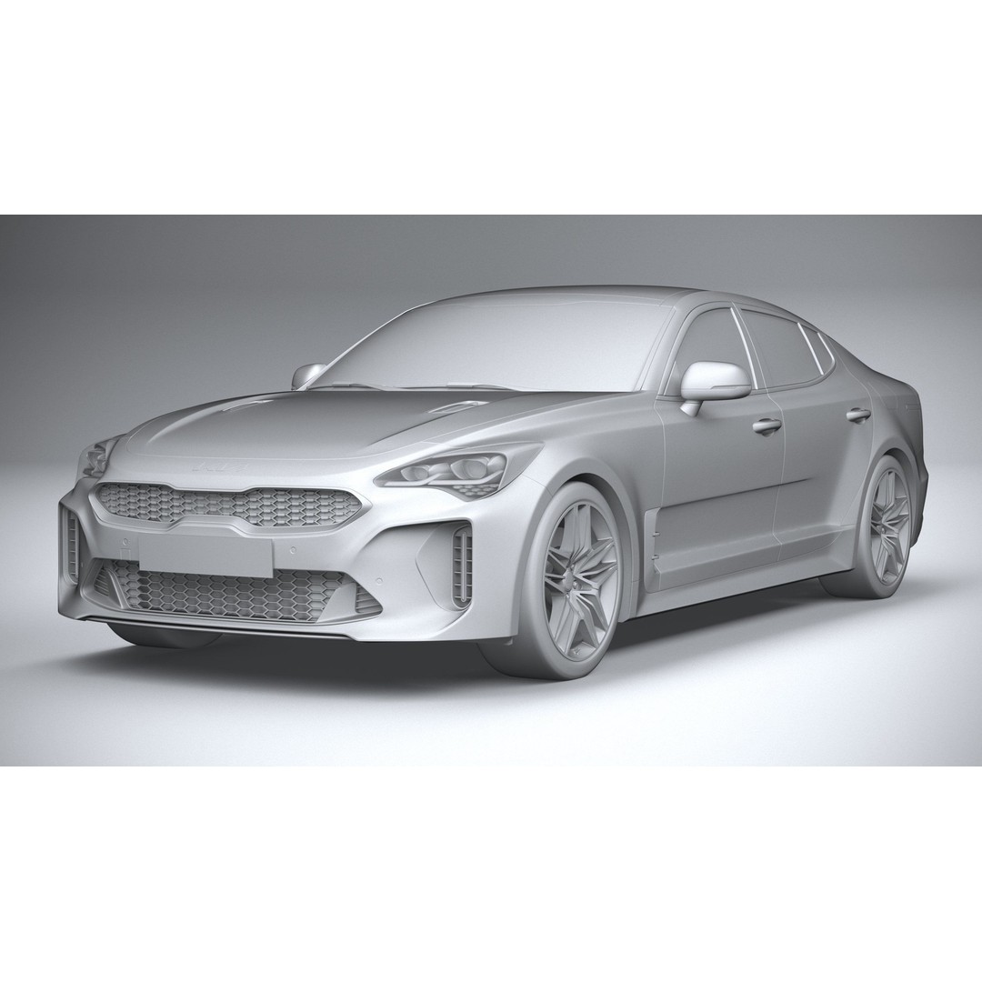 Kia Stinger GT 2022 3D Model – High Poly Sport Sedan, FBX, OBJ - View 22