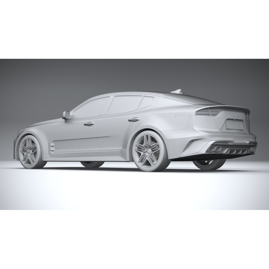 Kia Stinger GT 2022 3D Model – High Poly Sport Sedan, FBX, OBJ - View 23
