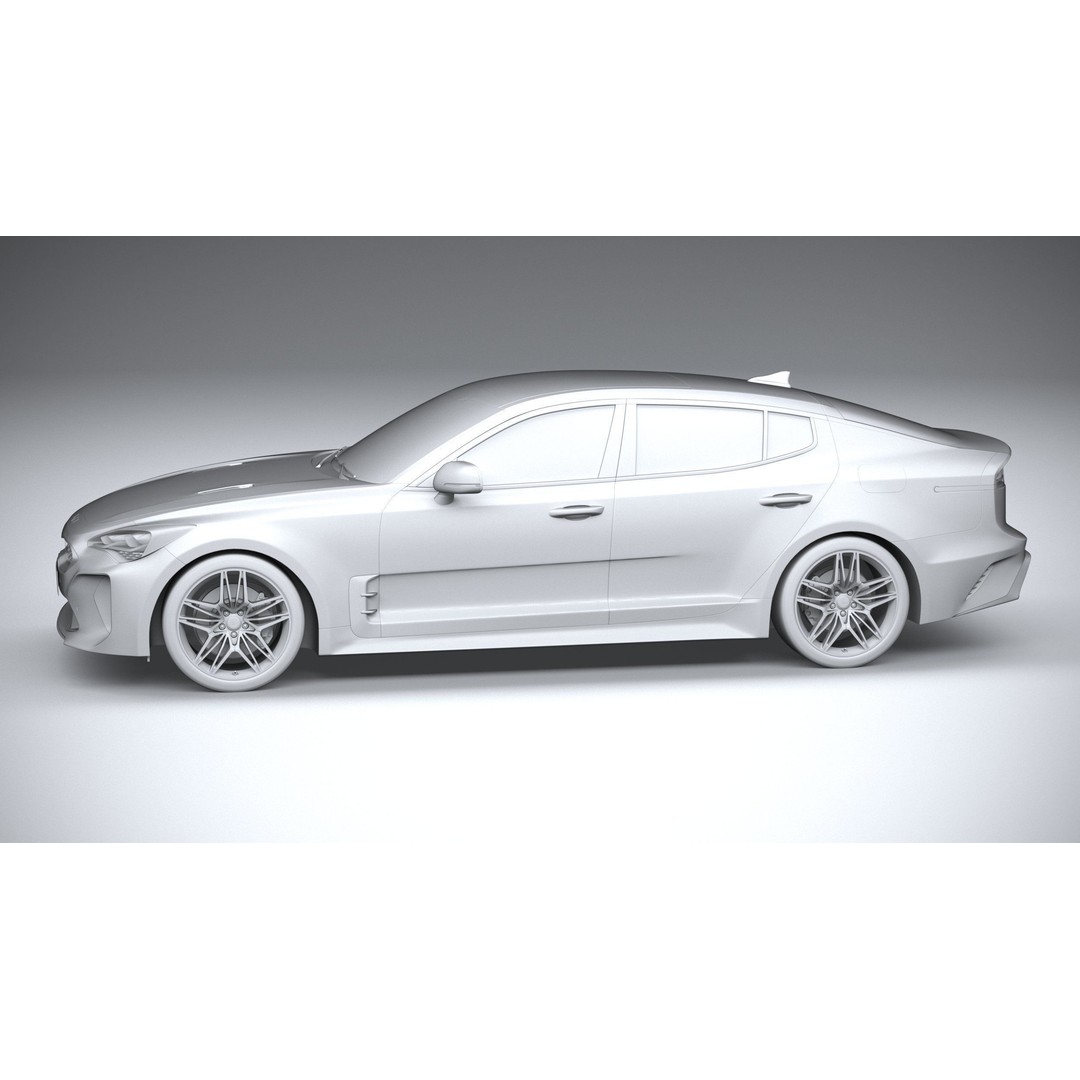 Kia Stinger GT 2022 3D Model – High Poly Sport Sedan, FBX, OBJ - View 24