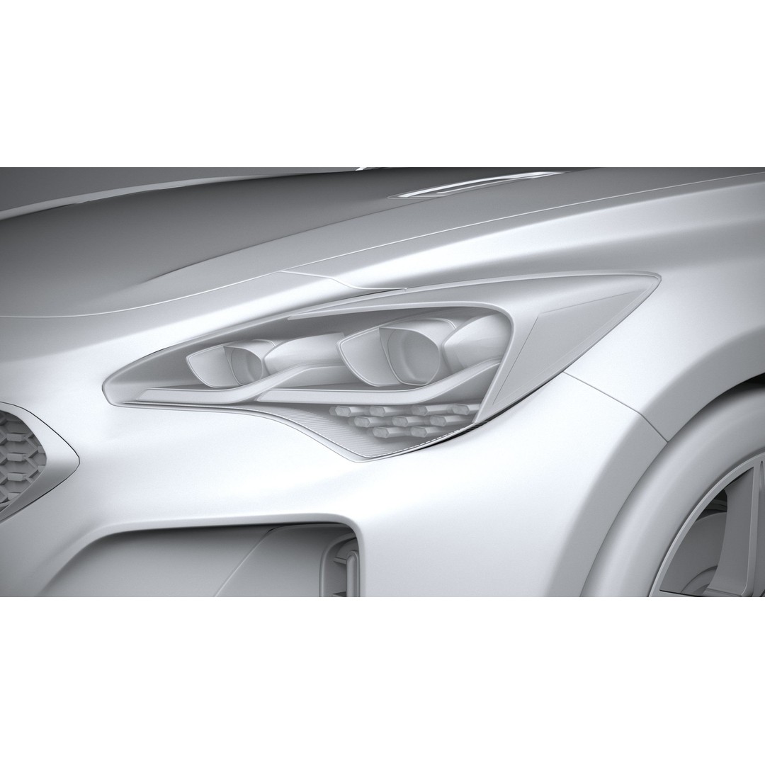 Kia Stinger GT 2022 3D Model – High Poly Sport Sedan, FBX, OBJ - View 25