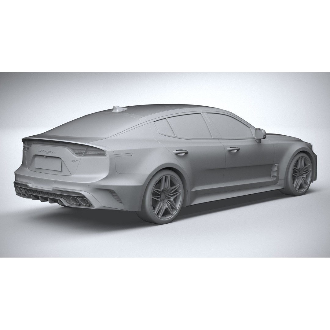 Kia Stinger GT 2022 3D Model – High Poly Sport Sedan, FBX, OBJ - View 27