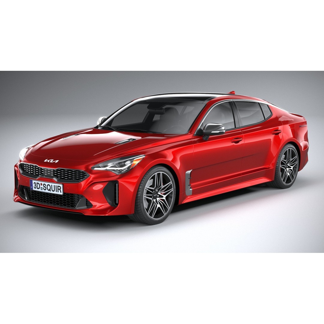 Kia Stinger GT 2022 3D Model – High Poly Sport Sedan, FBX, OBJ - View 3