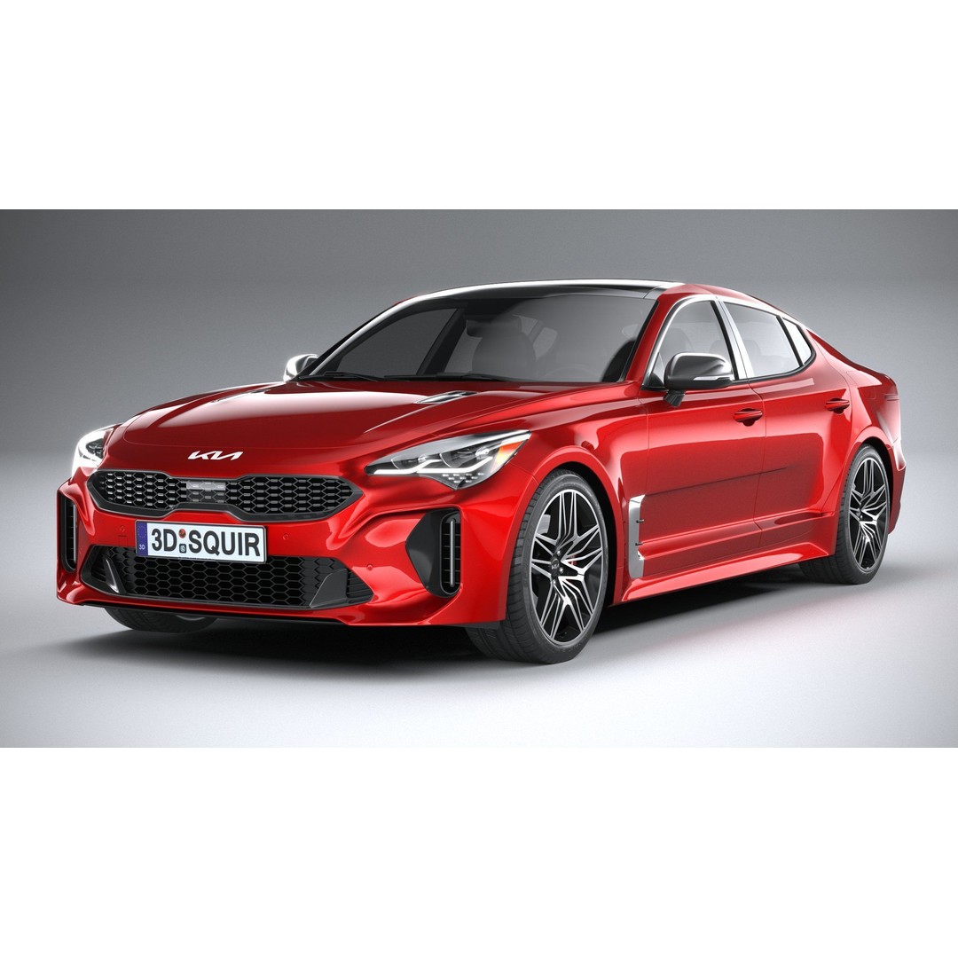 Kia Stinger GT 2022 3D Model – High Poly Sport Sedan, FBX, OBJ - View 4