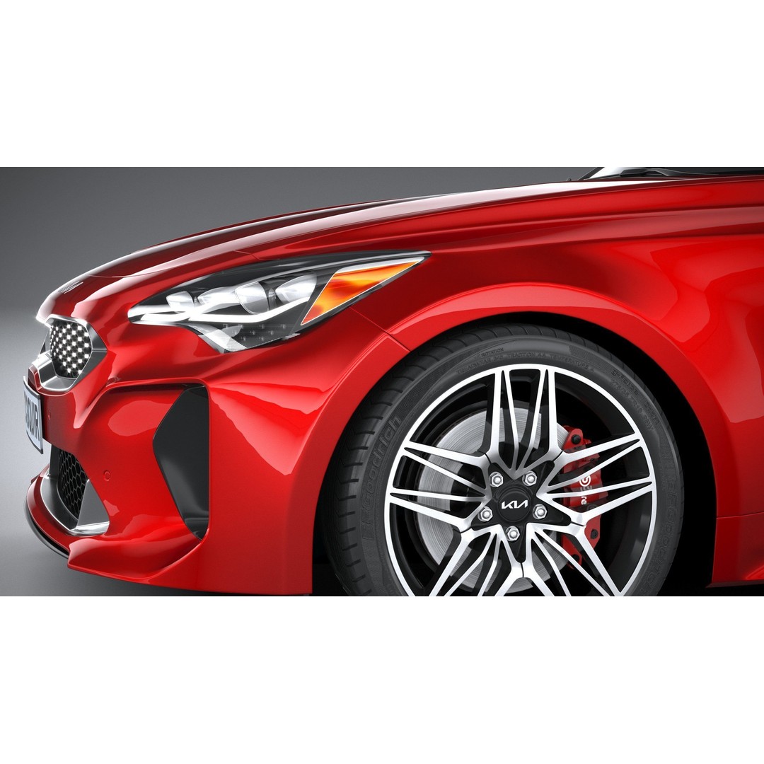Kia Stinger GT 2022 3D Model – High Poly Sport Sedan, FBX, OBJ - View 5
