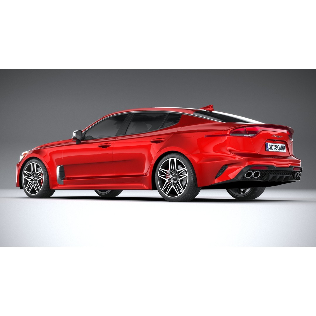 Kia Stinger GT 2022 3D Model – High Poly Sport Sedan, FBX, OBJ - View 7