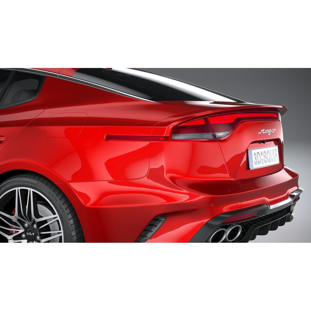 Kia Stinger GT 2022 3D Model – High Poly Sport Sedan, FBX, OBJ - View 8