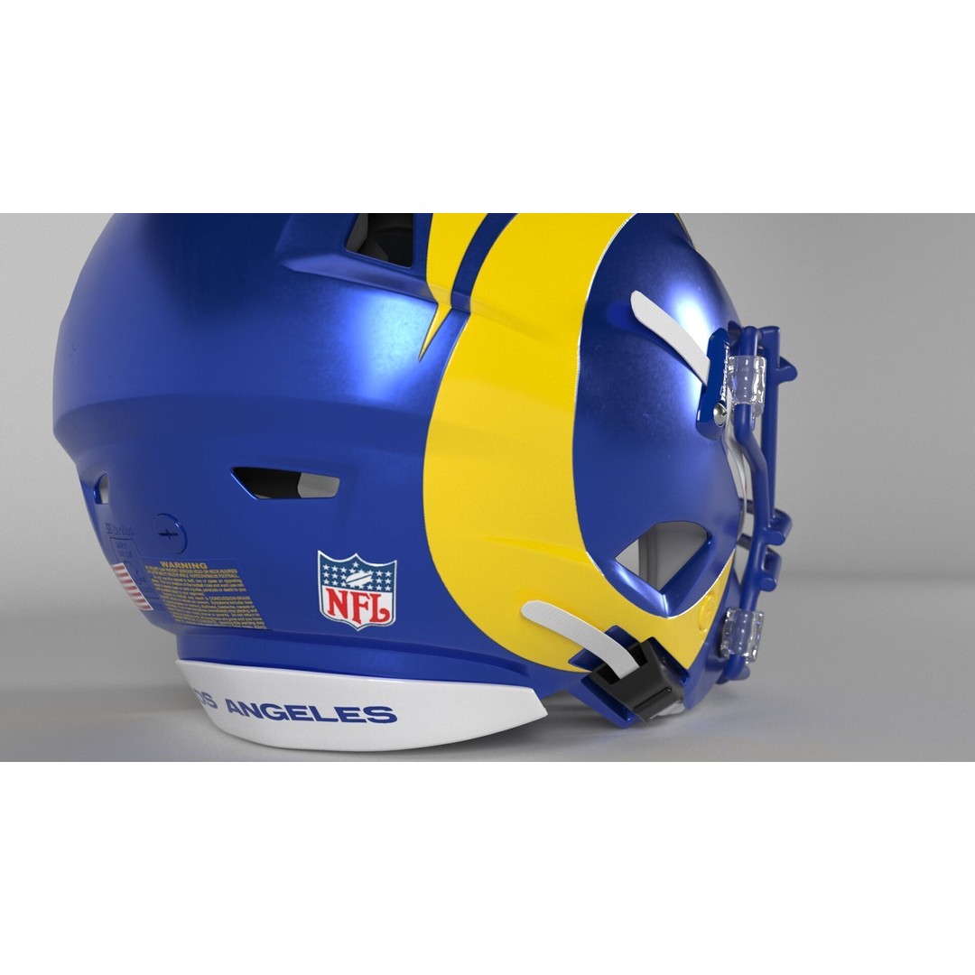 Los Angeles Rams Helmet 3D Model – PBR Game-Ready Asset, FBX, OBJ - View 4