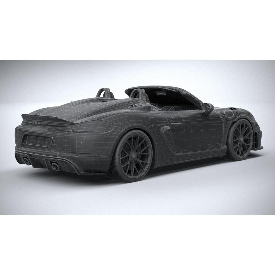 Porsche 718 Boxster Spyder RS 2024 3D Model – High Poly PBR Game Asset, FBX, OBJ