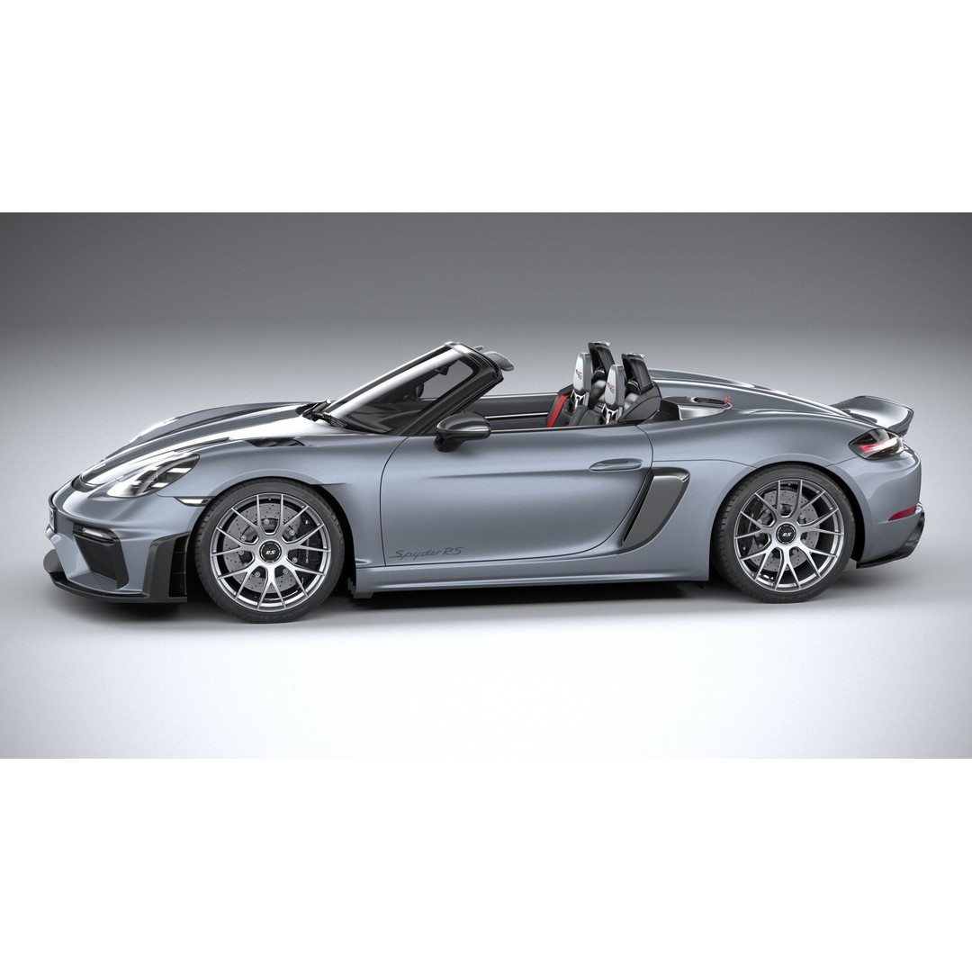 Porsche 718 Boxster Spyder RS 2024 3D Model – High Poly PBR Game Asset, FBX, OBJ - View 10