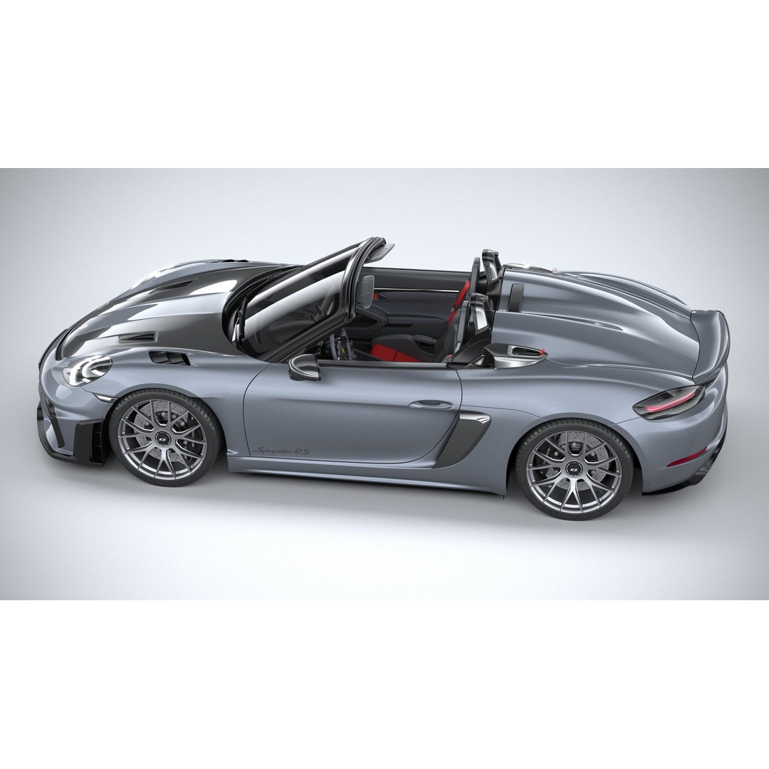 Porsche 718 Boxster Spyder RS 2024 3D Model – High Poly PBR Game Asset, FBX, OBJ - View 11
