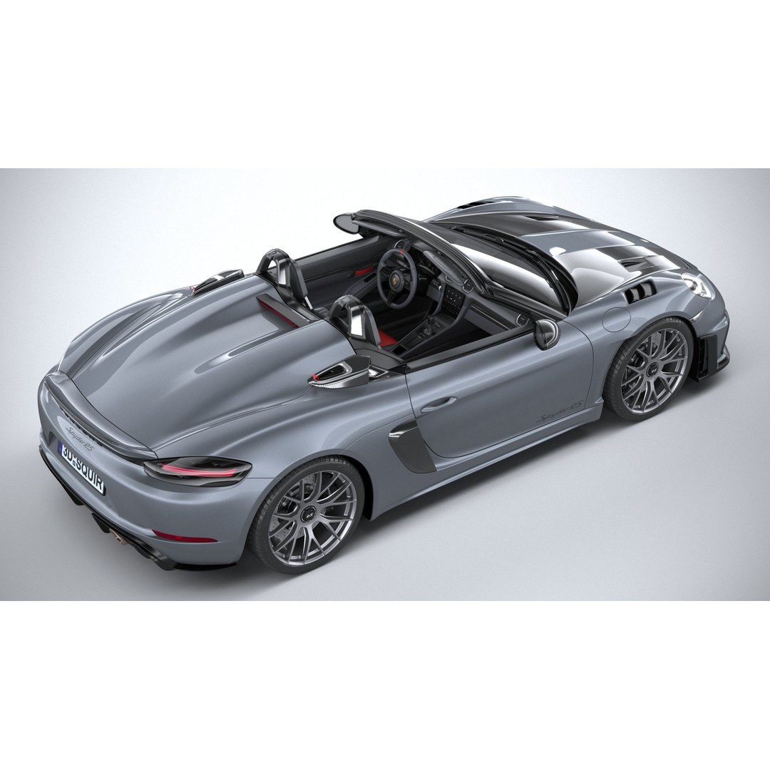Porsche 718 Boxster Spyder RS 2024 3D Model – High Poly PBR Game Asset, FBX, OBJ - View 12