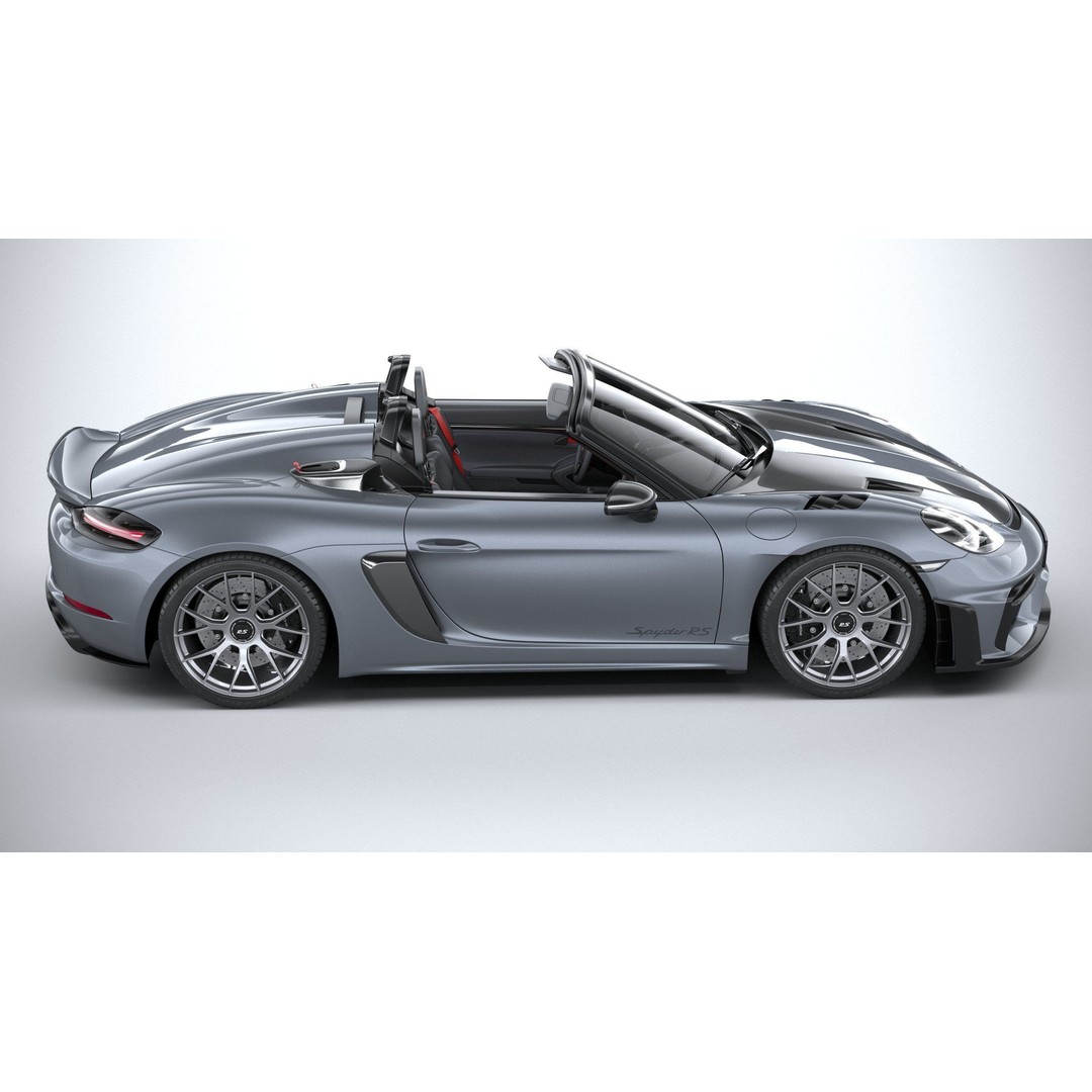 Porsche 718 Boxster Spyder RS 2024 3D Model – High Poly PBR Game Asset, FBX, OBJ - View 13
