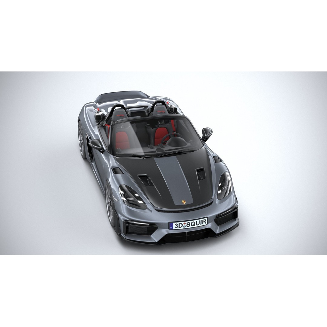 Porsche 718 Boxster Spyder RS 2024 3D Model – High Poly PBR Game Asset, FBX, OBJ - View 14