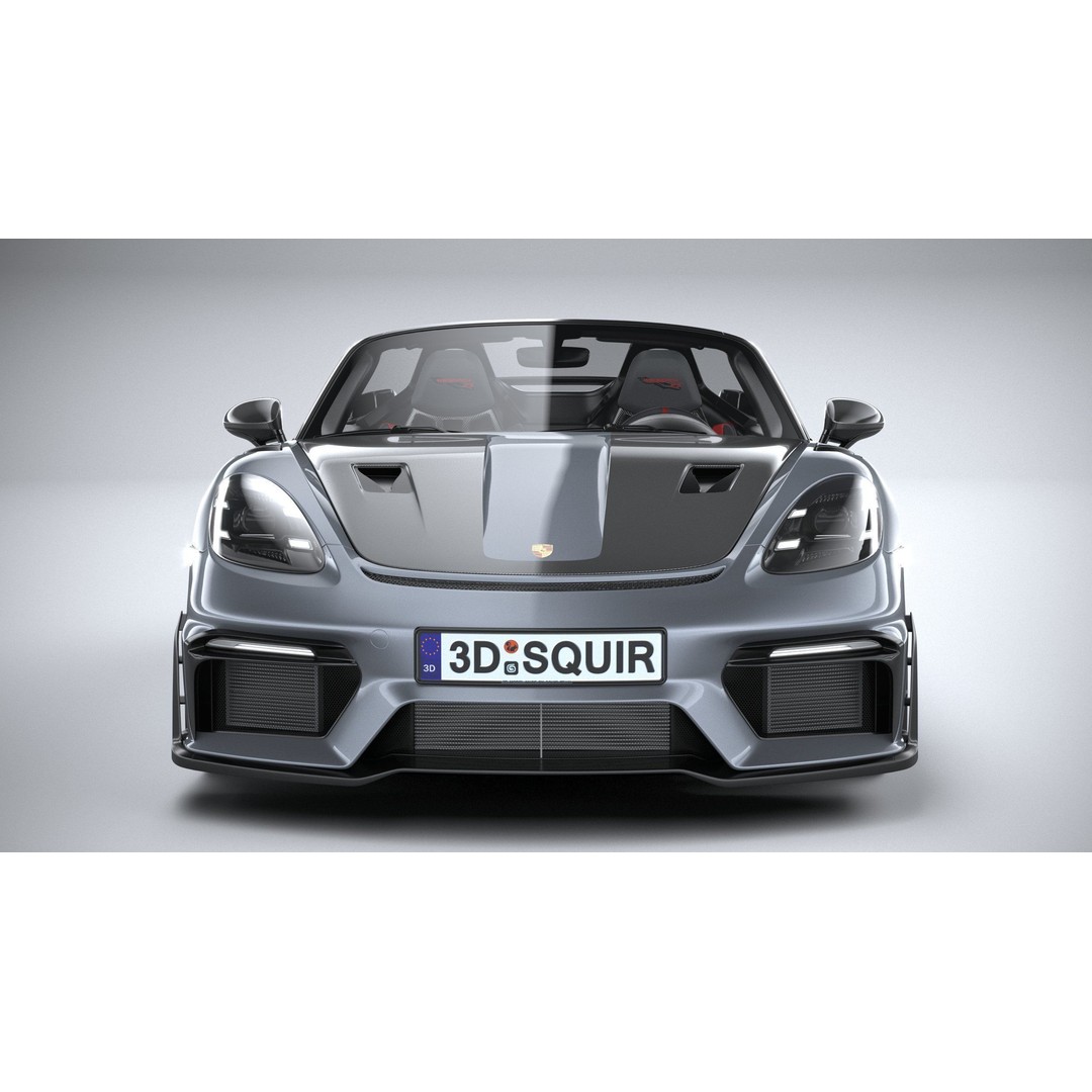 Porsche 718 Boxster Spyder RS 2024 3D Model – High Poly PBR Game Asset, FBX, OBJ - View 15