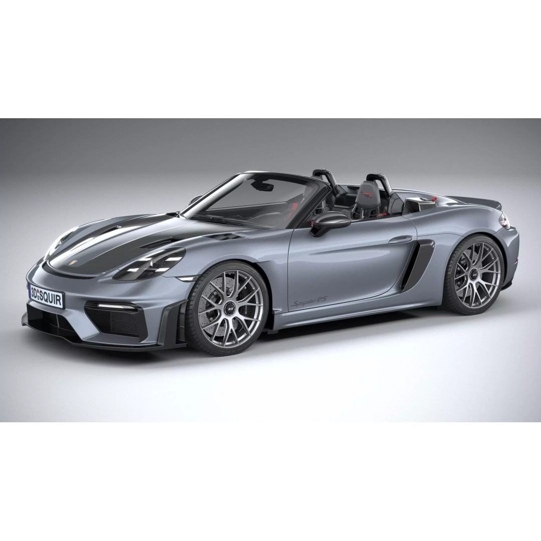 Porsche 718 Boxster Spyder RS 2024 3D Model – High Poly PBR Game Asset, FBX, OBJ - View 2