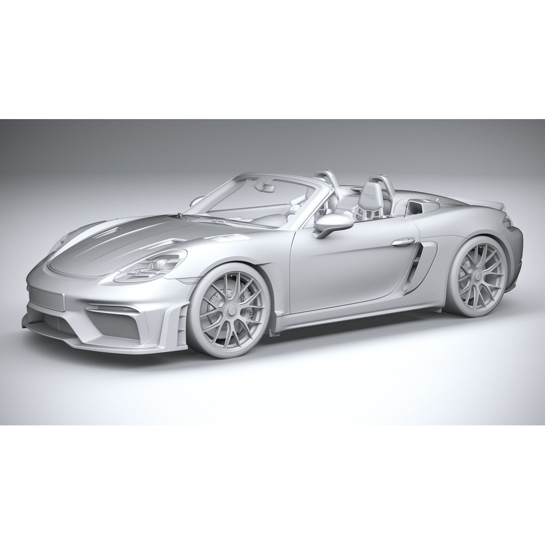 Porsche 718 Boxster Spyder RS 2024 3D Model – High Poly PBR Game Asset, FBX, OBJ - View 21
