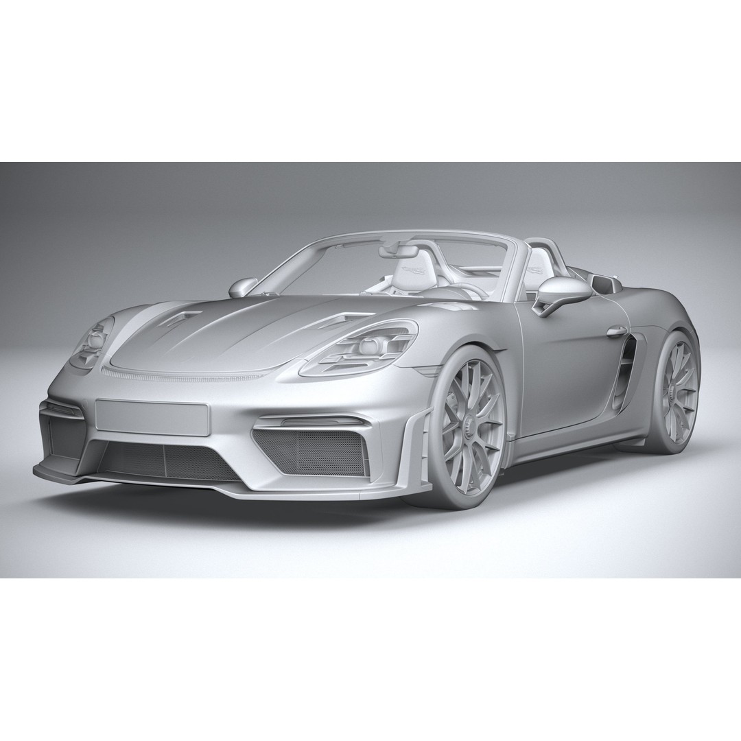 Porsche 718 Boxster Spyder RS 2024 3D Model – High Poly PBR Game Asset, FBX, OBJ - View 22