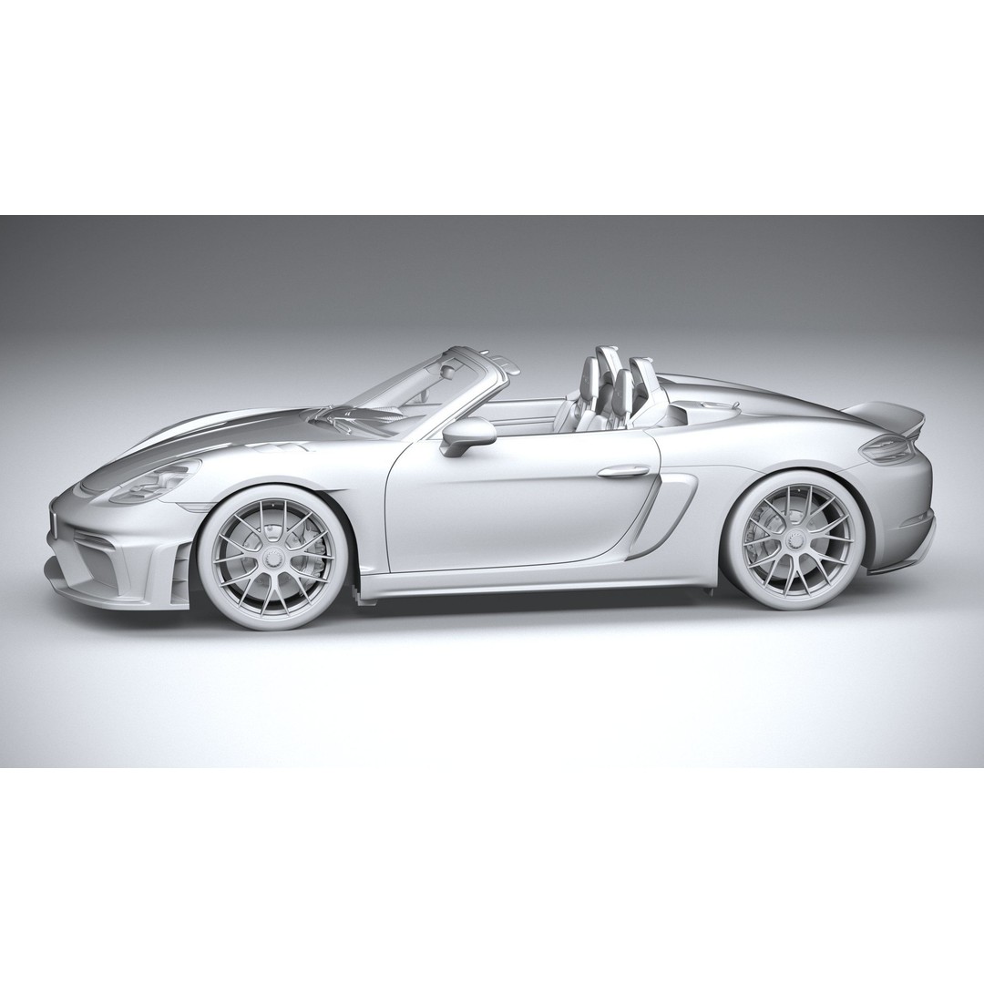 Porsche 718 Boxster Spyder RS 2024 3D Model – High Poly PBR Game Asset, FBX, OBJ - View 24