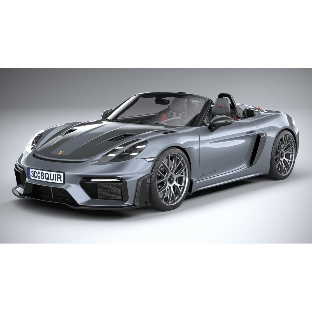 Porsche 718 Boxster Spyder RS 2024 3D Model – High Poly PBR Game Asset, FBX, OBJ - View 3
