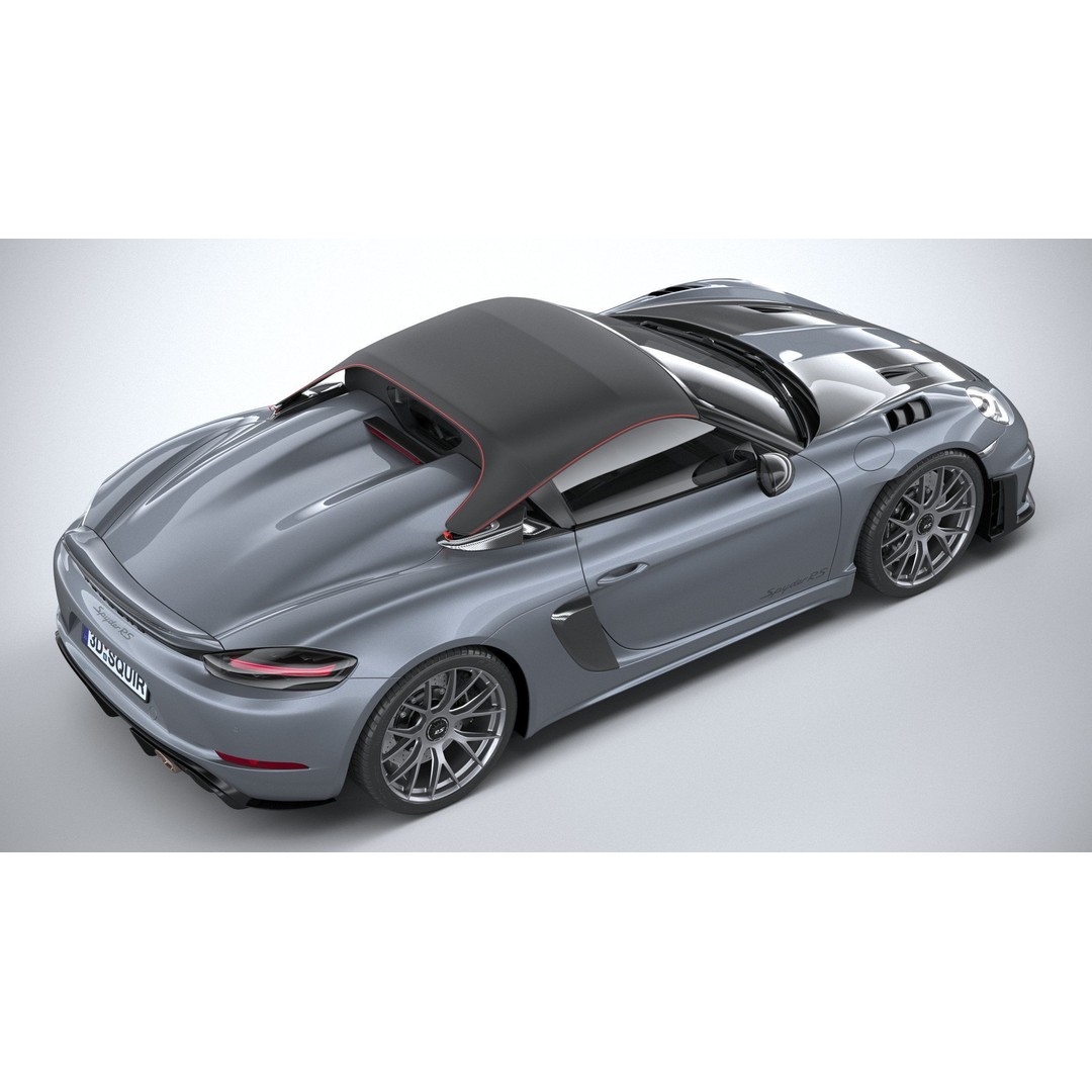 Porsche 718 Boxster Spyder RS 2024 3D Model – High Poly PBR Game Asset, FBX, OBJ - View 34