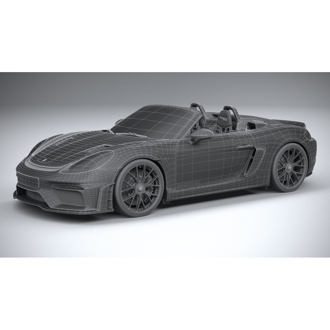 Porsche 718 Boxster Spyder RS 2024 3D Model – High Poly PBR Game Asset, FBX, OBJ - View 38