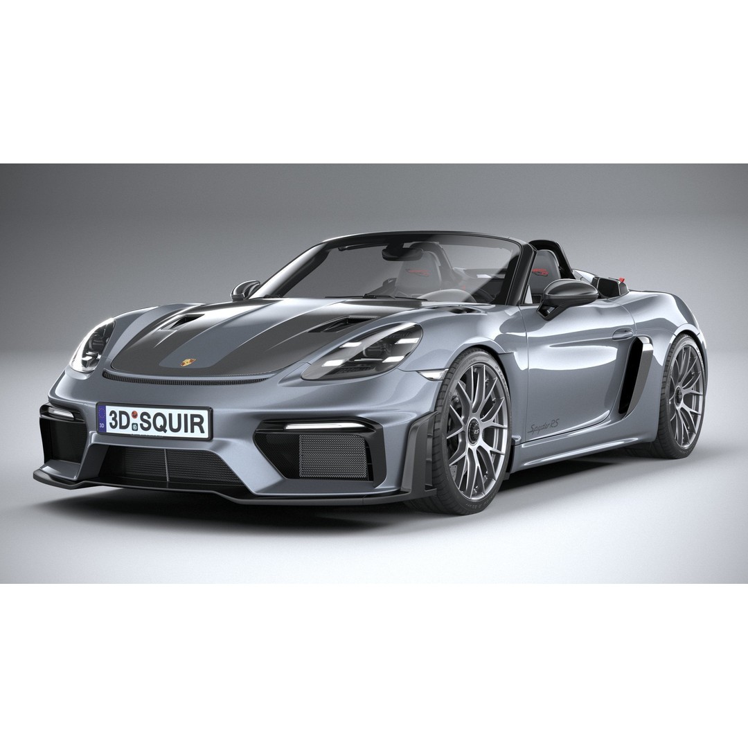 Porsche 718 Boxster Spyder RS 2024 3D Model – High Poly PBR Game Asset, FBX, OBJ - View 4