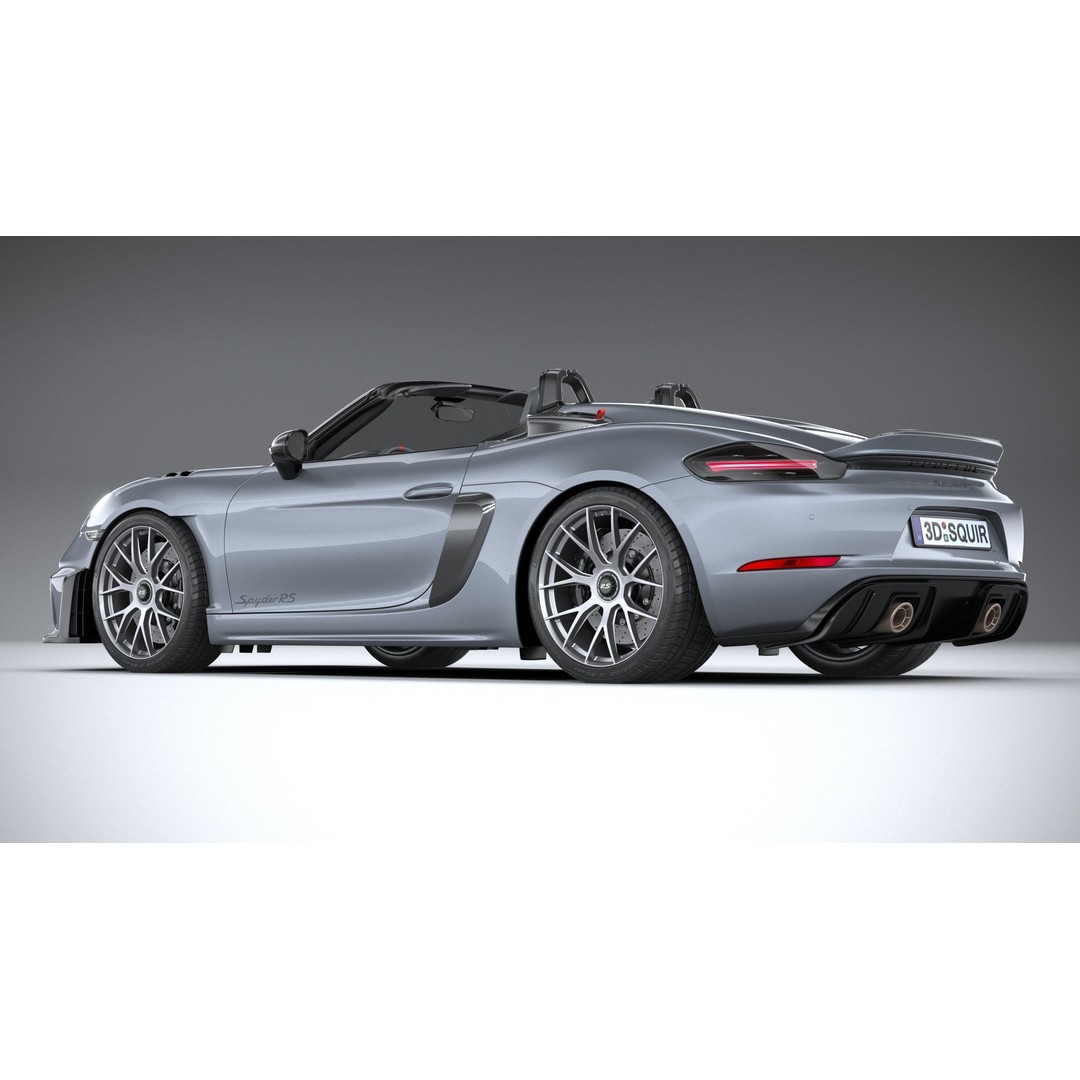 Porsche 718 Boxster Spyder RS 2024 3D Model – High Poly PBR Game Asset, FBX, OBJ - View 7