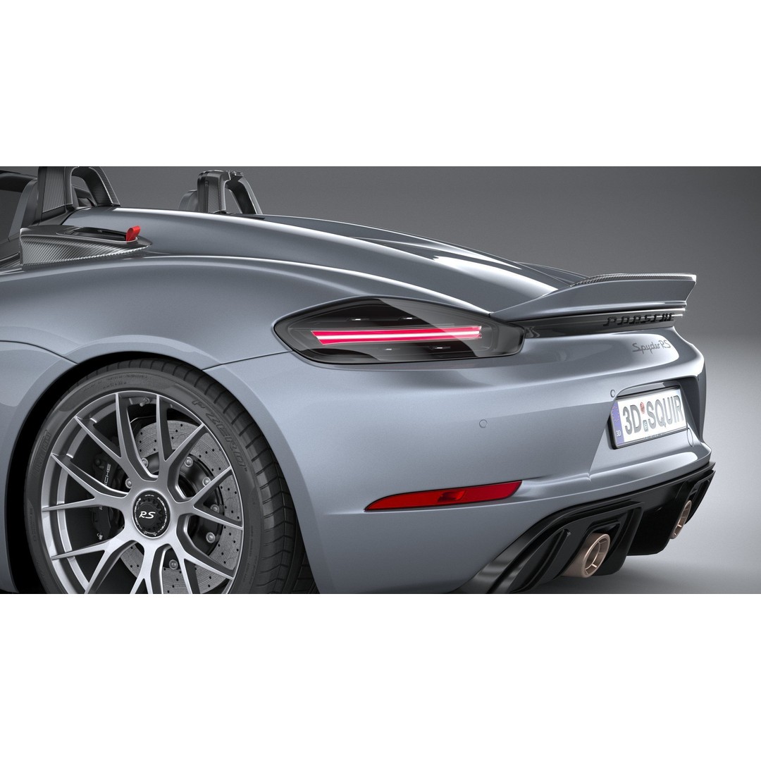Porsche 718 Boxster Spyder RS 2024 3D Model – High Poly PBR Game Asset, FBX, OBJ - View 8