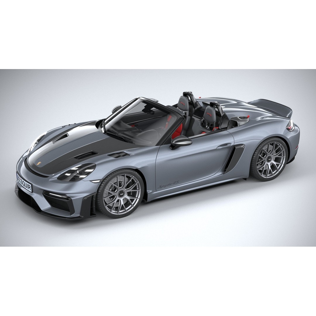 Porsche 718 Boxster Spyder RS 2024 3D Model – High Poly PBR Game Asset, FBX, OBJ - View 9