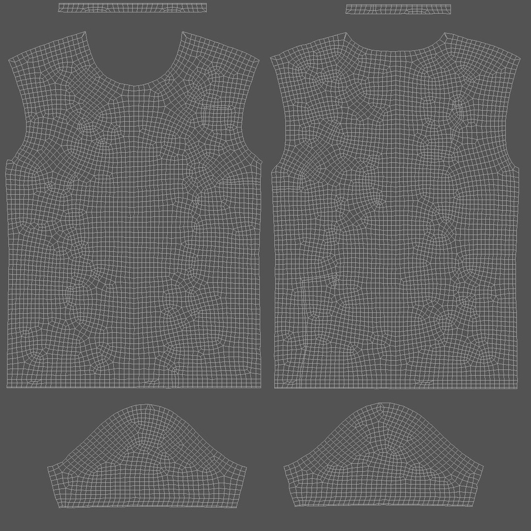 Crumpled Crew Neck T-Shirt 3D Model – Low Poly PBR Game Asset, FBX - View 7