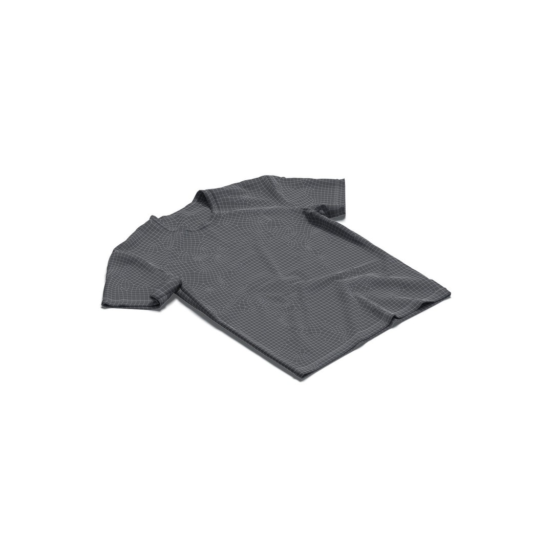 Crumpled Crew Neck T-Shirt 3D Model – Low Poly PBR Game Asset, FBX - View 8