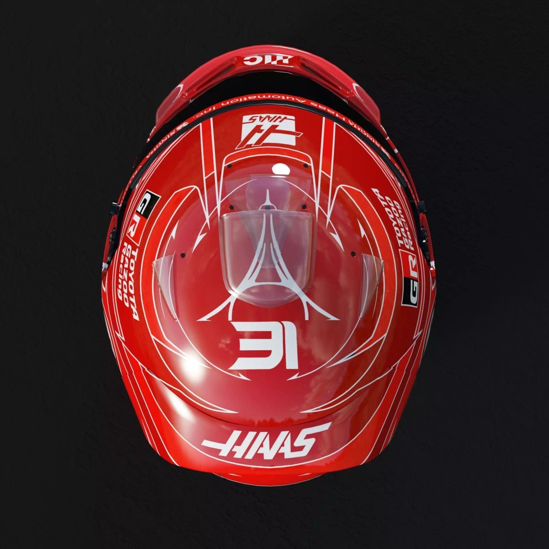 F1 Esteban Ocon Helmet 2026 3D Model – PBR Rigged Asset, FBX, Blender - View 15