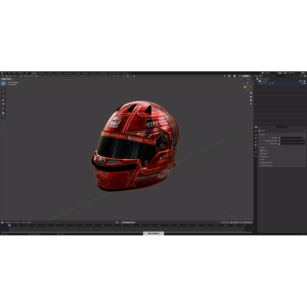 F1 Esteban Ocon Helmet 2026 3D Model – PBR Rigged Asset, FBX, Blender - View 18