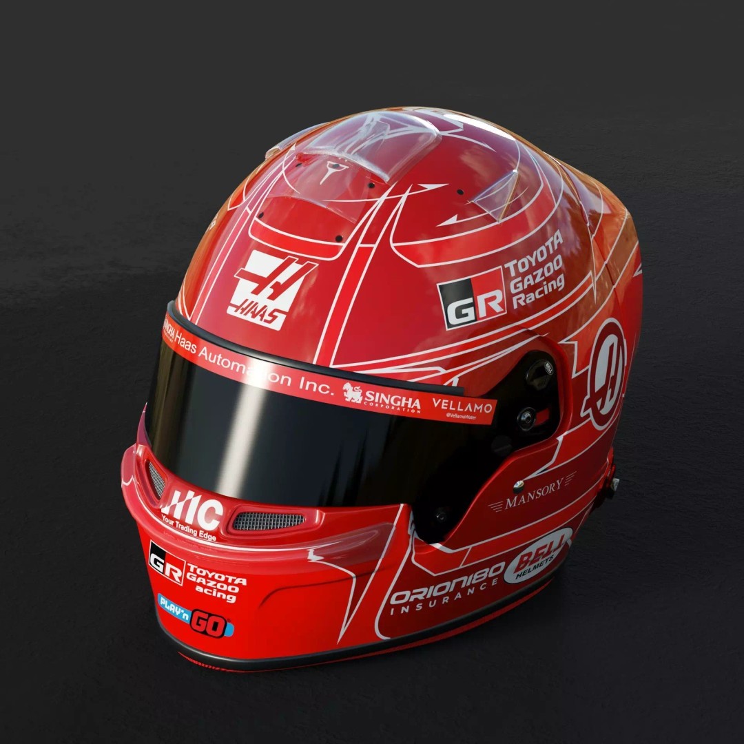 F1 Esteban Ocon Helmet 2026 3D Model – PBR Rigged Asset, FBX, Blender - View 3