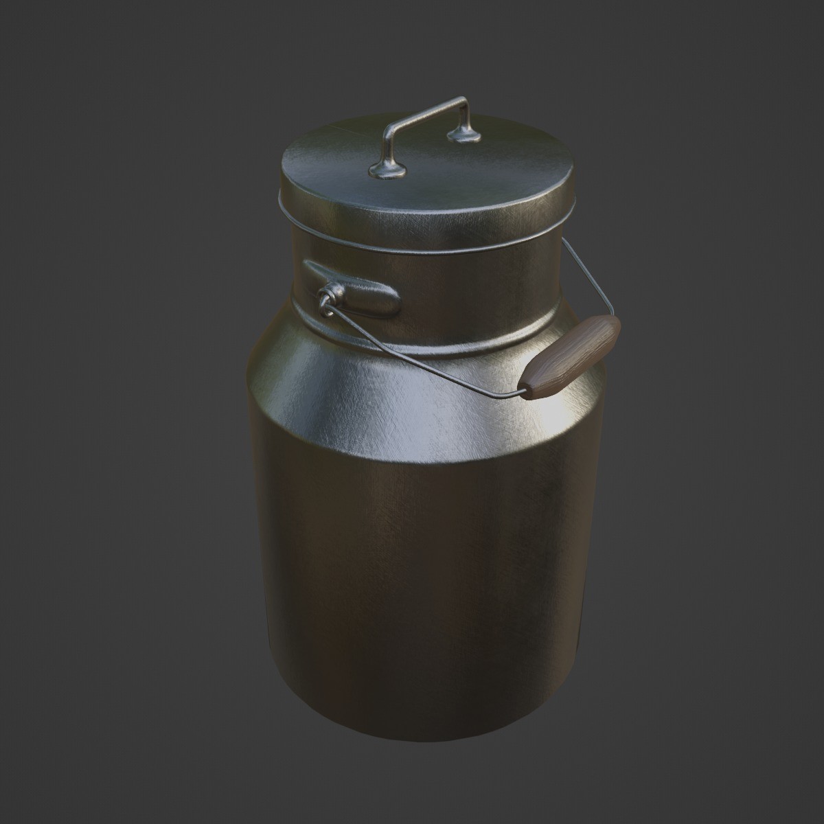 Milk Can 03 - Mid-Poly Game-Ready 3D Model - View 8