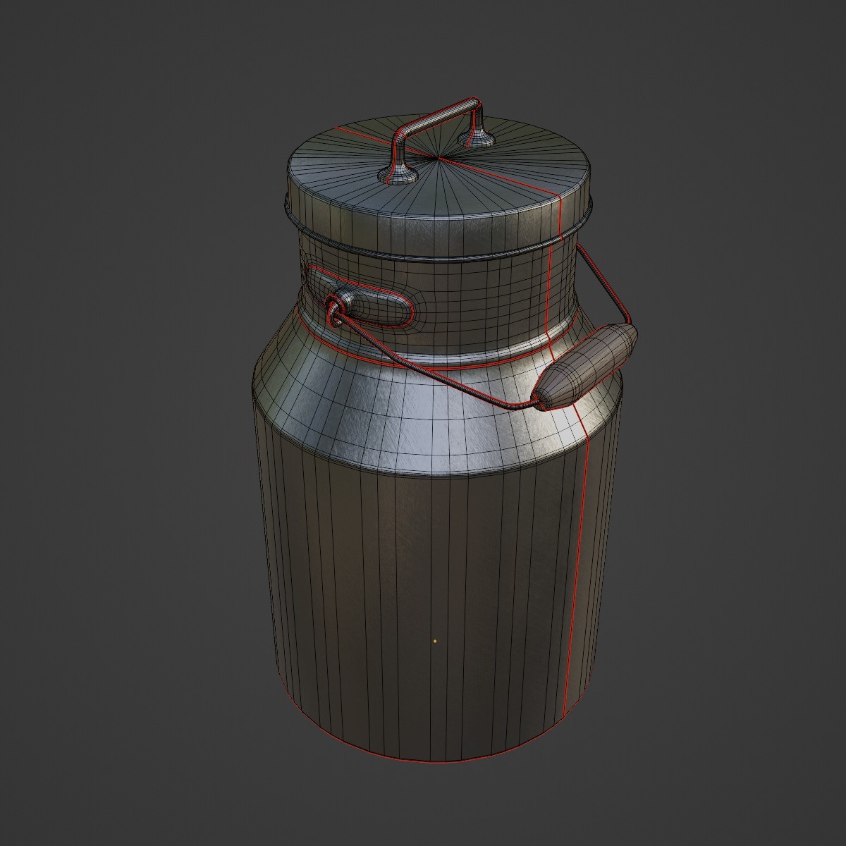 Milk Can 03 - Mid-Poly Game-Ready 3D Model - View 9