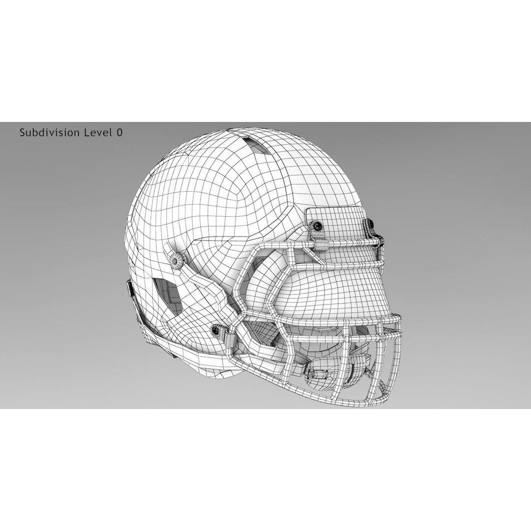 Red Football Helmet 3D Model – Low Poly Game Asset, FBX, PBR Textures - View 14