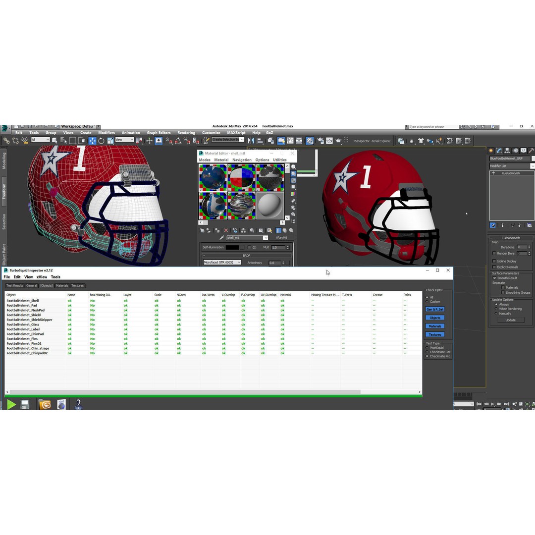 Red Football Helmet 3D Model – Low Poly Game Asset, FBX, PBR Textures - View 24