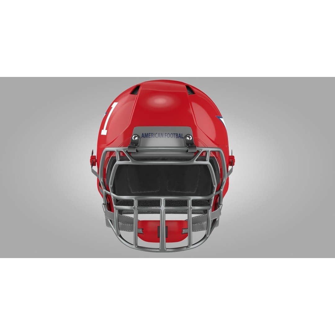 Red Football Helmet 3D Model – Low Poly Game Asset, FBX, PBR Textures - View 4