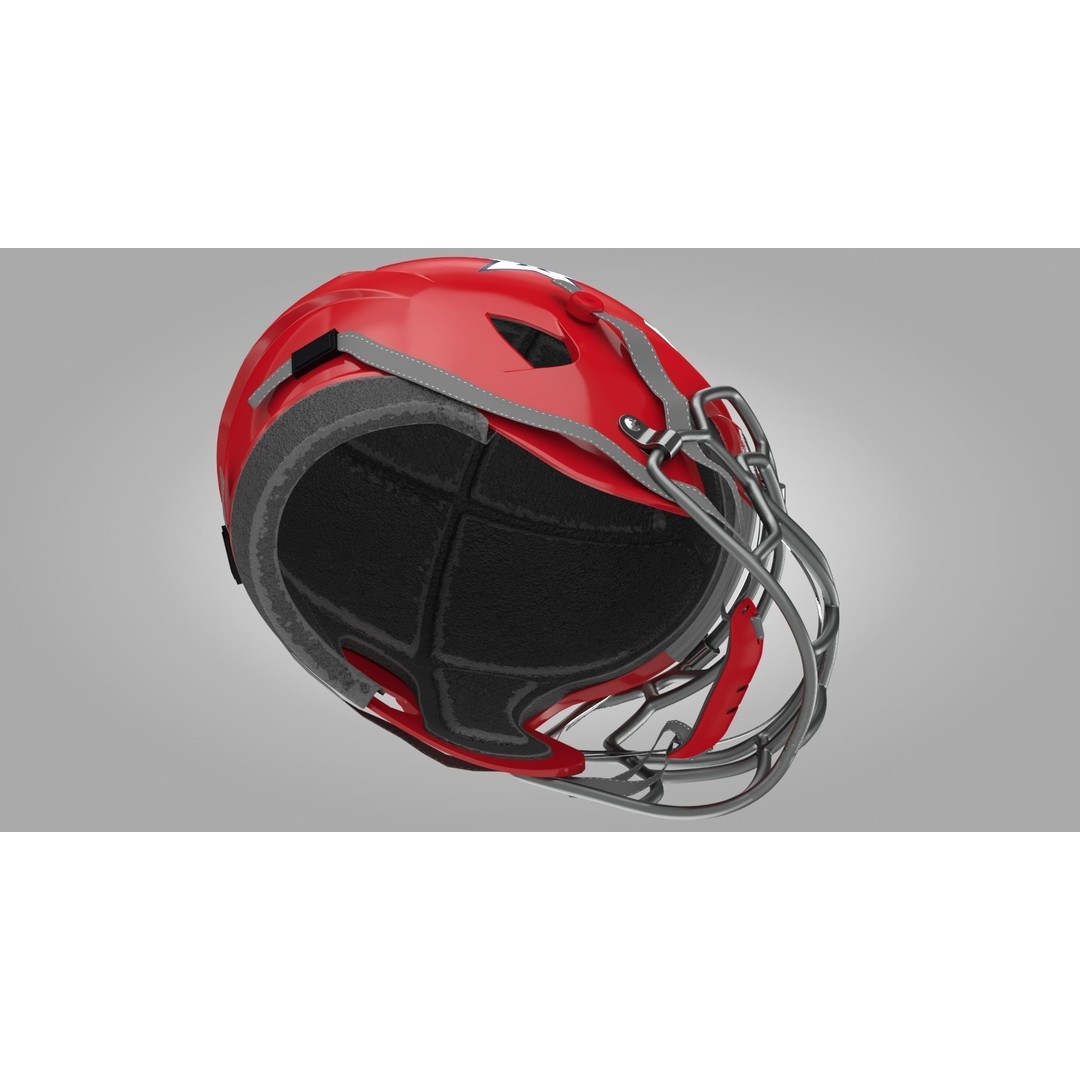 Red Football Helmet 3D Model – Low Poly Game Asset, FBX, PBR Textures - View 8