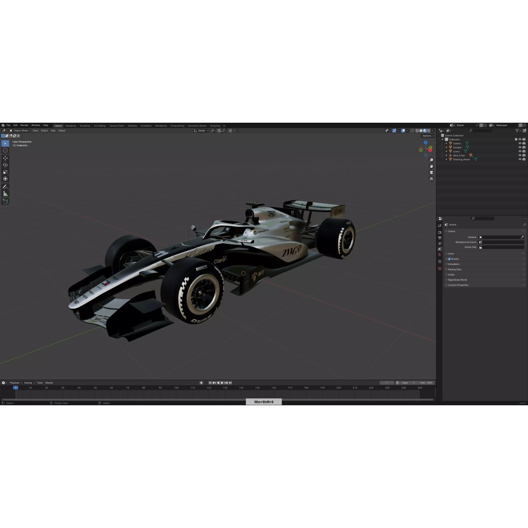 F1 Cadillac 2026 3D Model – High Poly Game-Ready Asset, FBX, Blender - View 23