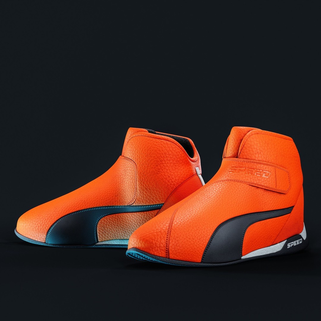 Formula 1 Boots 3D Model – Low Poly Game Asset, FBX, PBR Textures